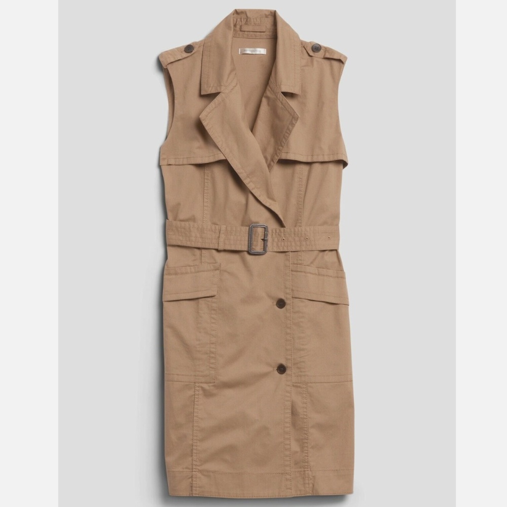 Banana Republic Blazer Trench Dress Khaki Size Petite Small